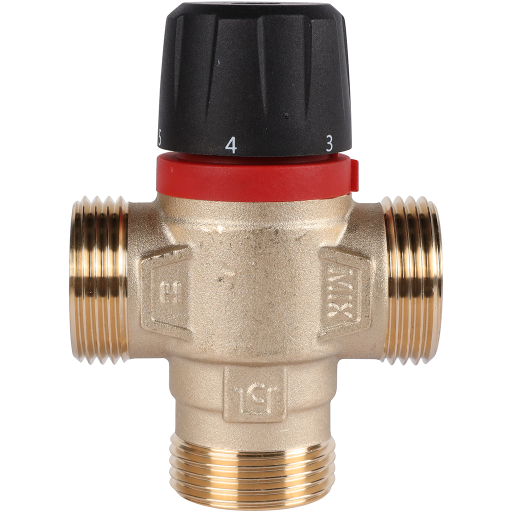 Термостатический смесительный клапан для систем отопления и ГВС ROMMER 1 НР 35-60°С KV 2,5 (боковое смешивание), RVM-0232-256025