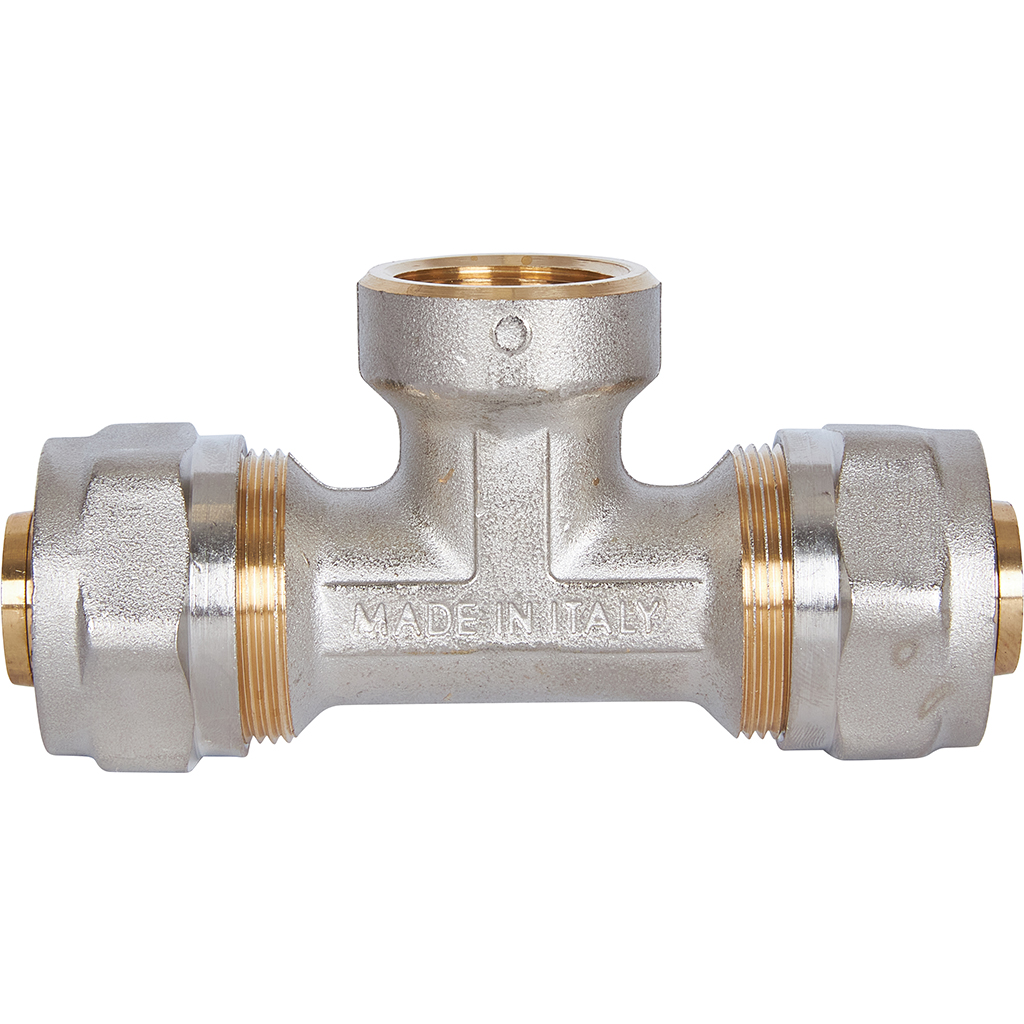 Тройник-переходник STOUT с внутренней резьбой 3/4 х26 для металлопластиковых труб винтовой, SFS-0012-003426