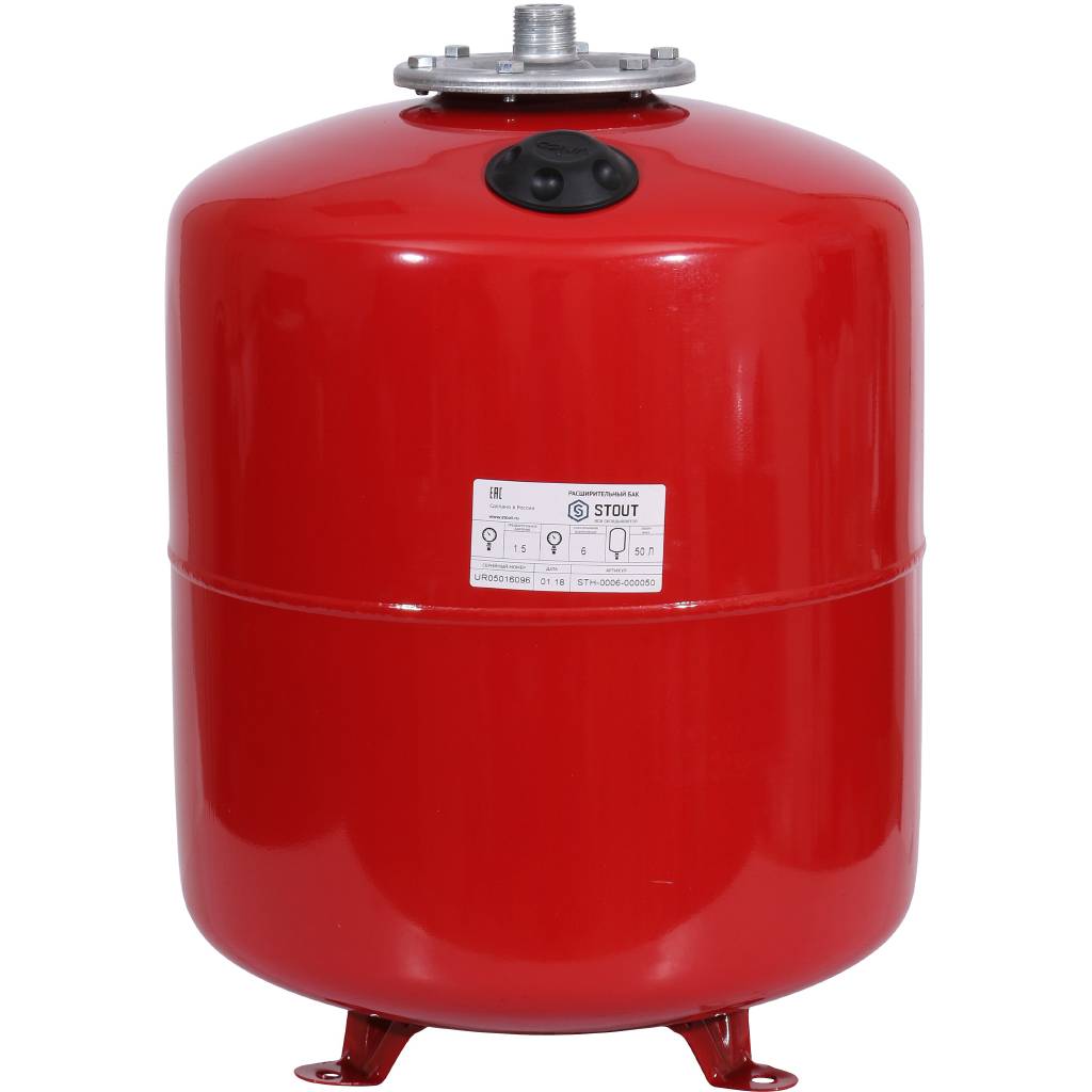 Расширительный бак STOUT STH-0006 на отопление 50 л. (цвет красный), STH-0006-000050