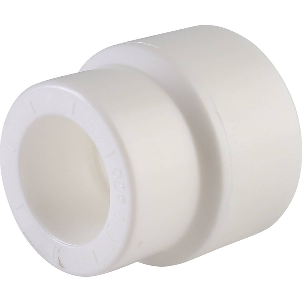 Муфта переходная Политэк 25х20 внутр./внутр. для полипропиленовых труб под сварку (цвет белый), 9000002520