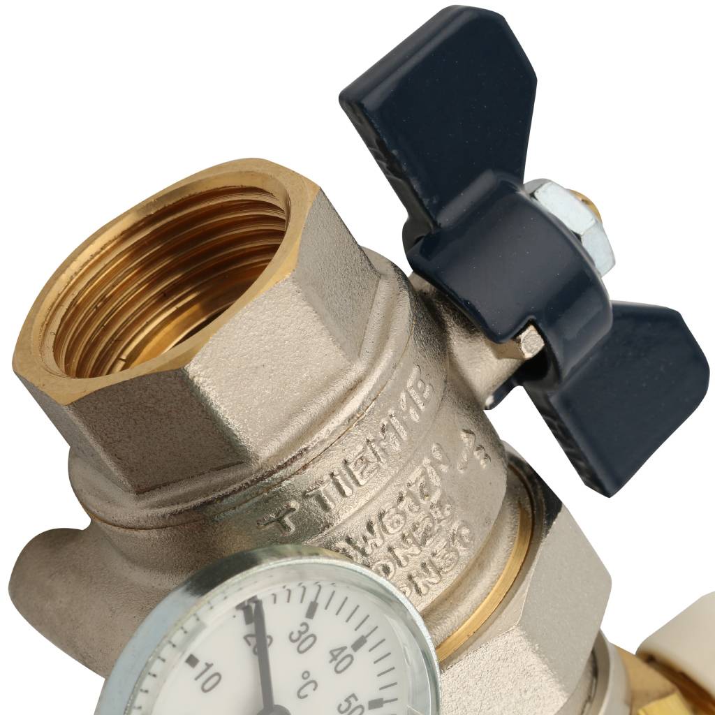 Коллектор в сборе с расходомерами на 10 выходов TIEMME 1х3/4 ЕК, 3870011(3871G060510)