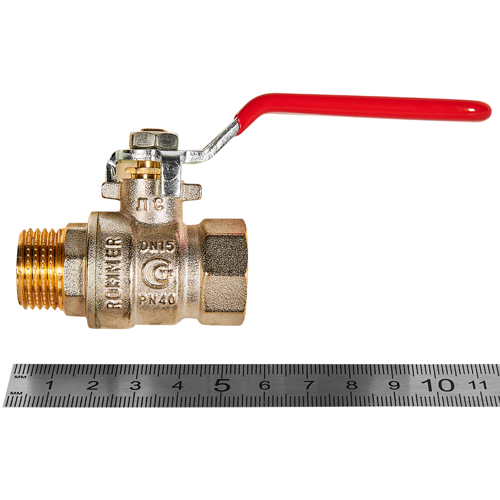 Кран шаровой ROMMER ВР/НР, ручка рычаг 1/2