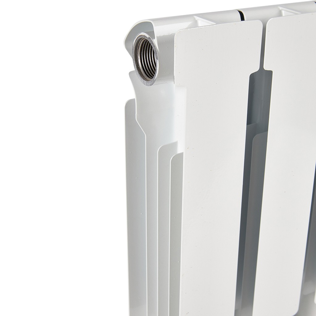Радиатор алюминиевый STOUT ALPHA 350 4 секций боковое подключение (белый RAL 9016), SRA-2310-035004
