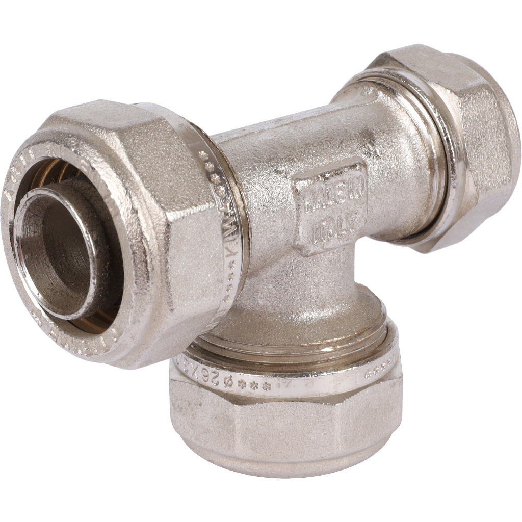 Тройник переходной TIEMME (26.3х26.3х20.2) для металлопластиковых труб винтовой, 1600090