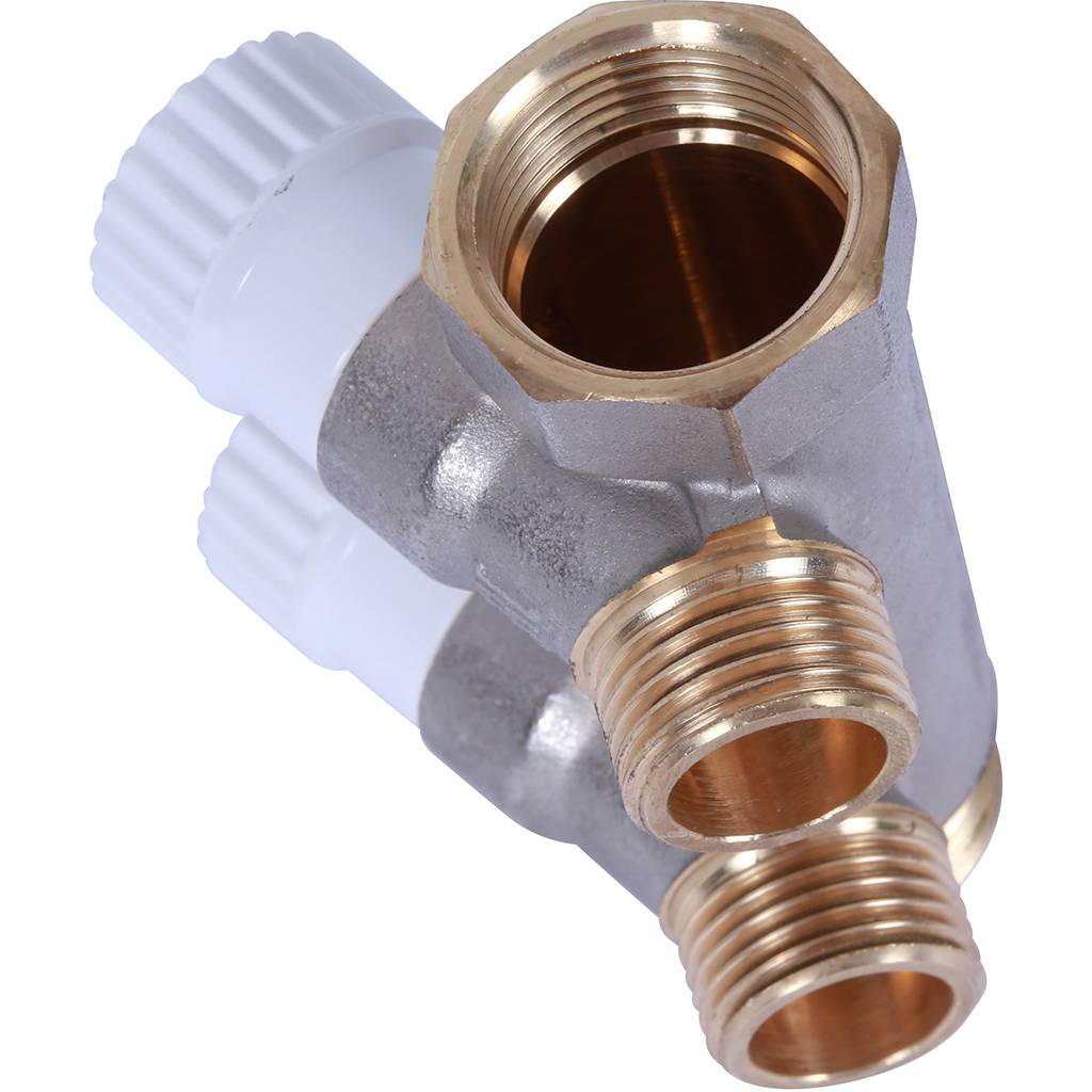 Коллектор распределительный STOUT 3/4, 2 отвода 1/2  плоское уплотнение