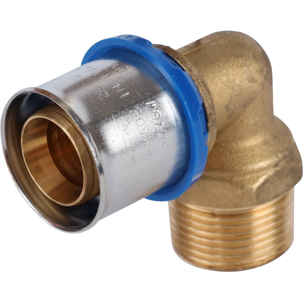 Угольник-переходник APE с наружной резьбой 3/4 х26 для металлопластиковых труб прессовой, ARL3004300