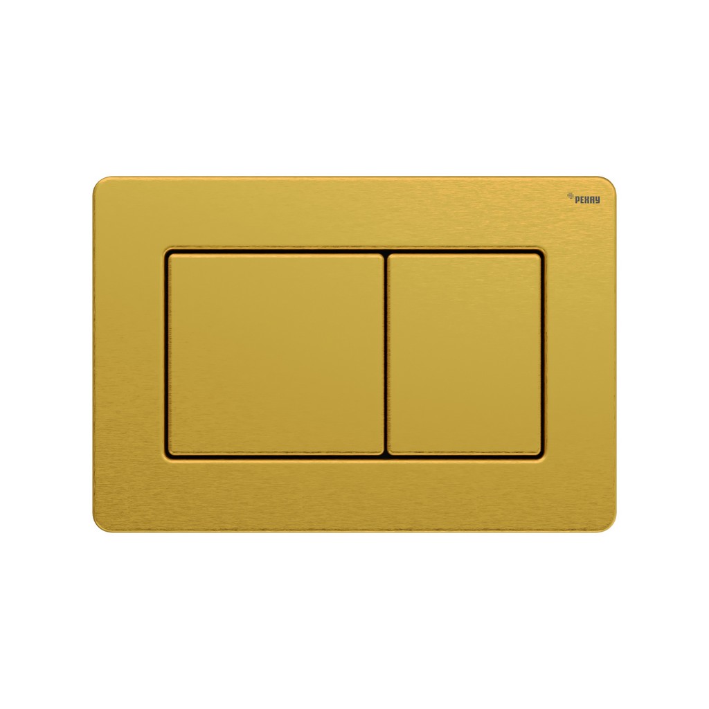 Панель смыва РЕХАУ NOVA PUBLIC антивандальная с прямоугольными клавишами с покрытием против отпечатков пальцев, нержавеющая сталь, брашированное титановое золото, матовый, 19102861001