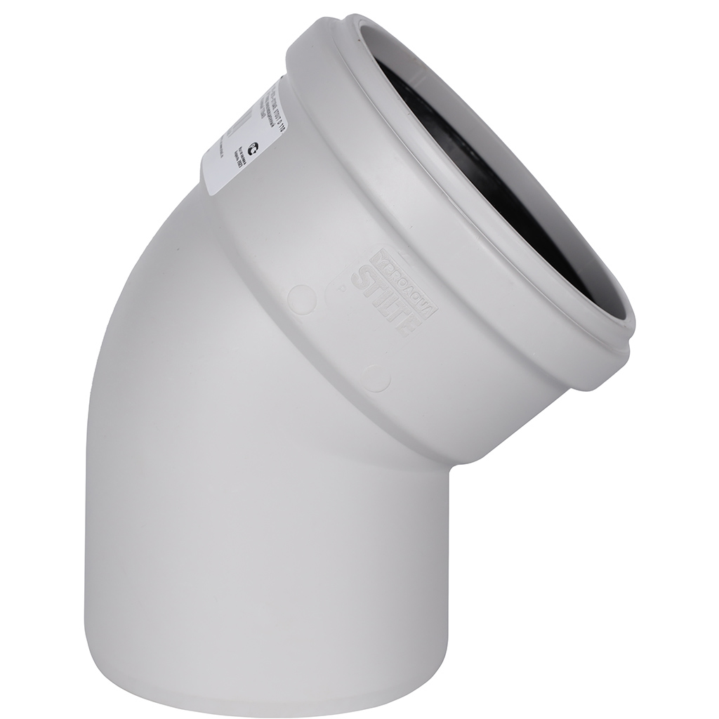 Отвод канализационный бесшумный STOUT D110х45°, SKB-0010-011045