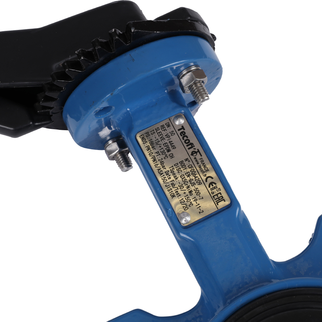 *VPI4449-02EP0050 Tecofi Затвор дисков.поворотный, корпус ковкий чугун, диск нж сталь VPI4449 Ду50 Ру16 EP, VPI4449-02EP0050