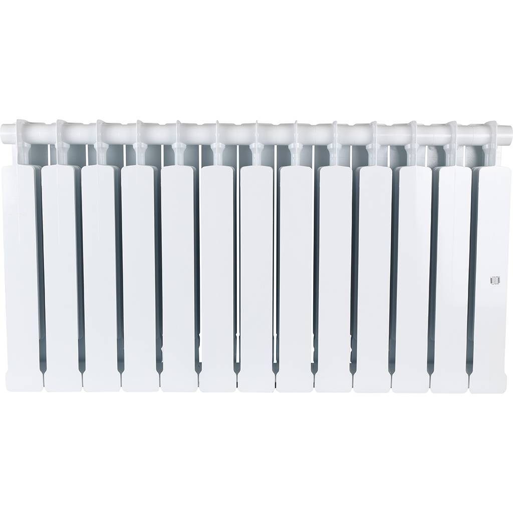 Радиатор биметаллический STOUT Space 500 13 секций боковое подключение RAL9016