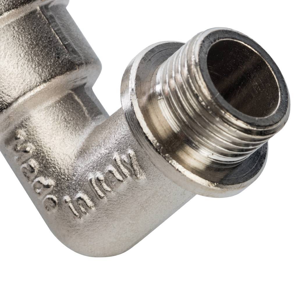 Угольник STOUT с упором НВ никелированный 3/8, SFT-0016-000038