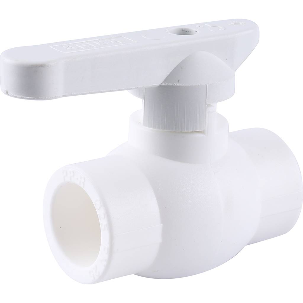 Кран шаровой Kalde d=25 для полипропиленовых труб под штукатурку (цвет белый), 3242-vlb-250002