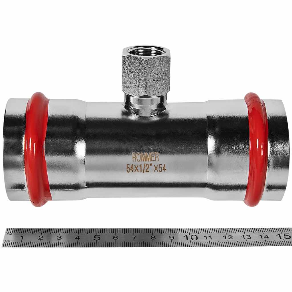 Тройник-Переходник ROMMER ВПр-ВР, 54х1/2, из нержавеющей стали прессовой, RSS-1015-005412