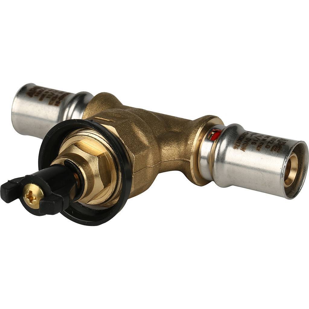 Вентиль с хромированной ручкой STOUT 16х16 для металлопластиковых труб прессовой, SFP-0014-001616