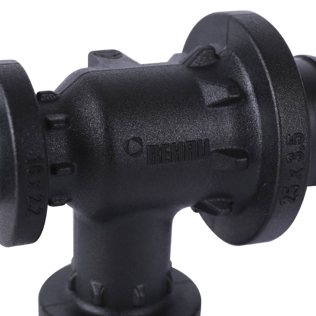 Тройник РЕХАУ RAUTITAN с уменьшенным боковым и торцевым проходом 25-16-16 PX