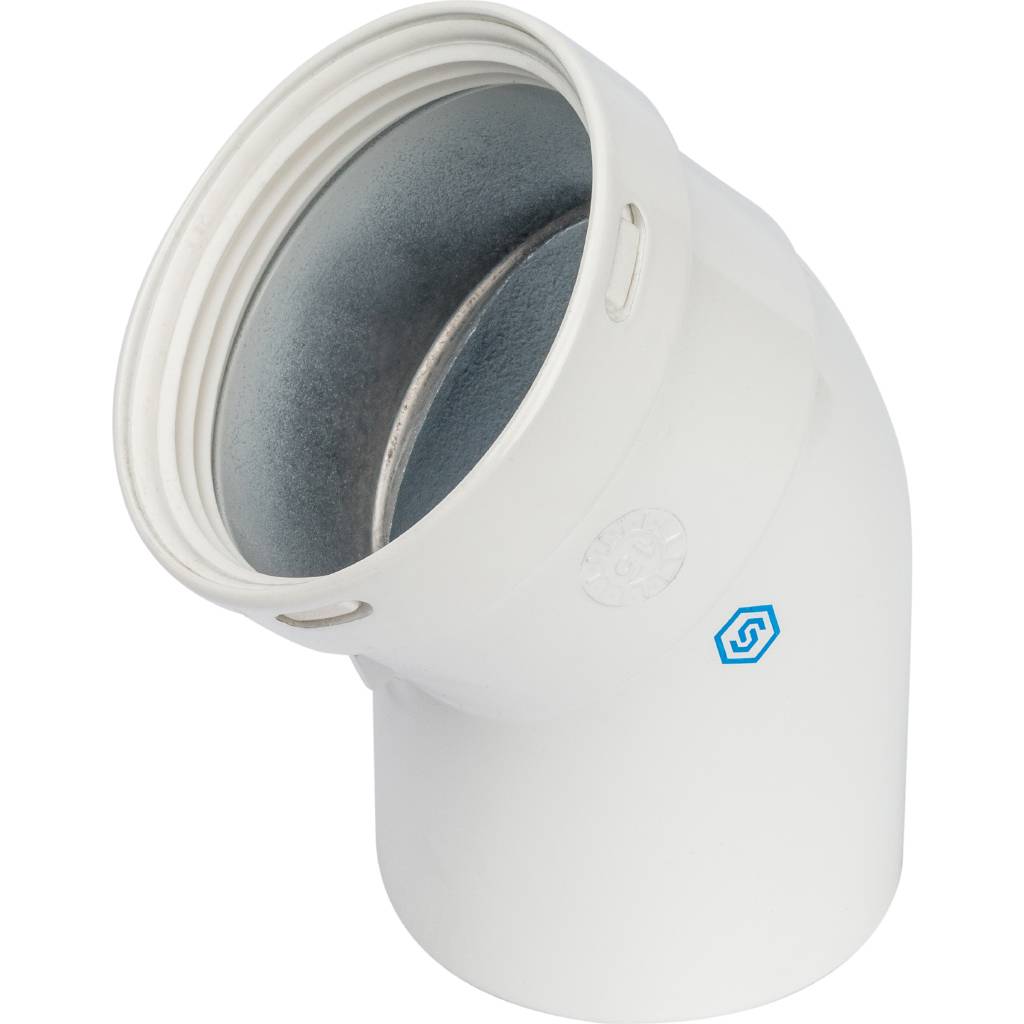 Элемент дымохода STOUT отвод 45° п/м DN80, SCA-0080-000045