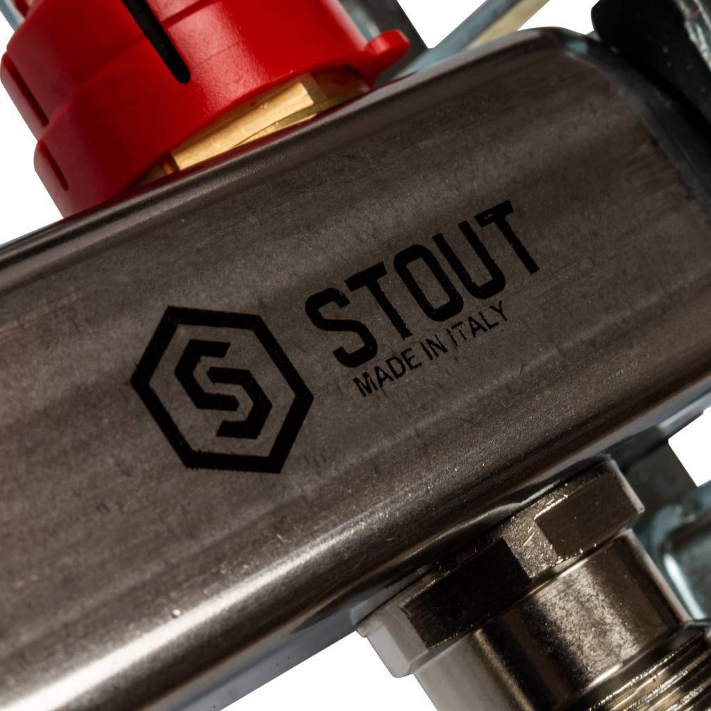 Коллектор из нержавеющей стали с расходомерами STOUT 7 выходов