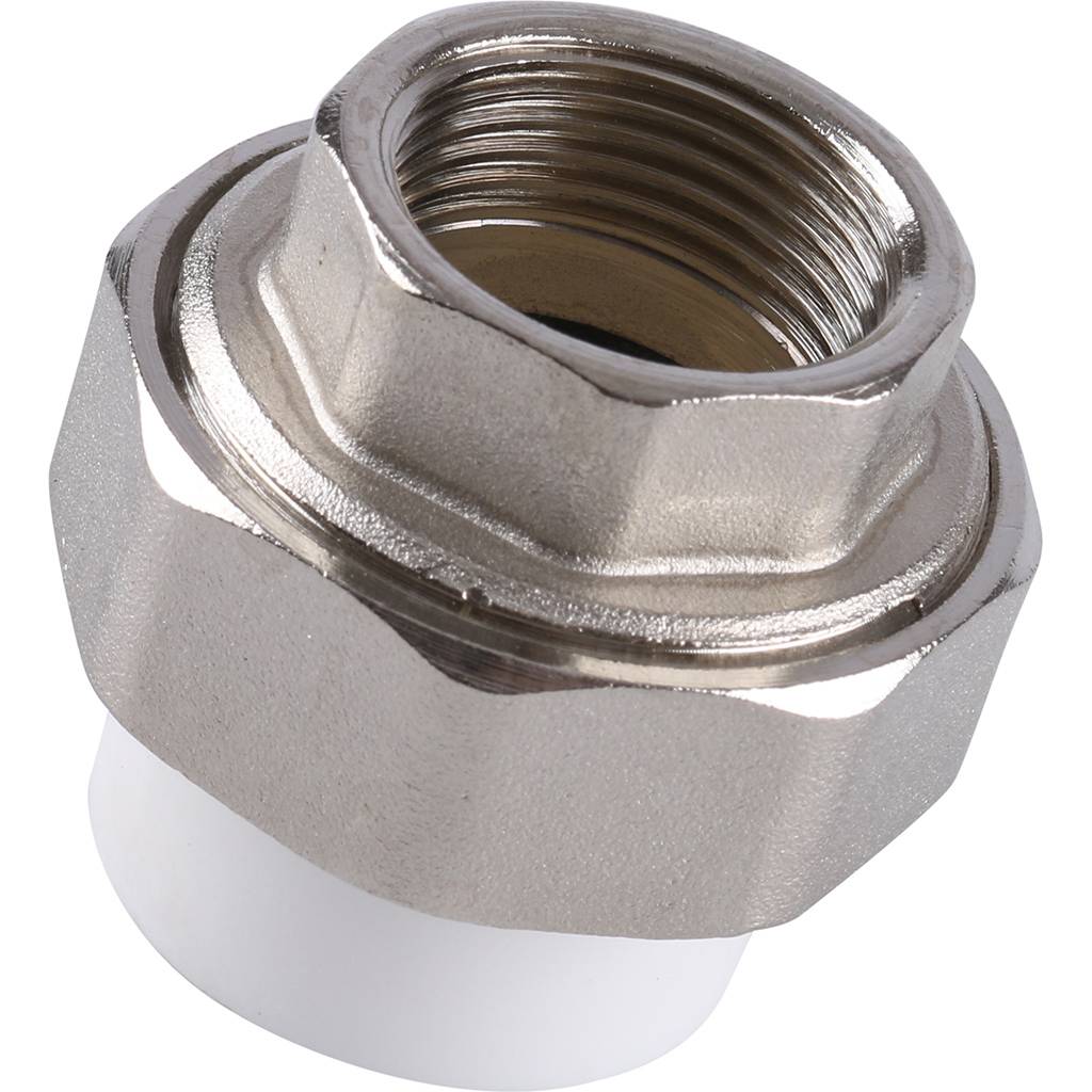 Муфта разъемная Kalde с внутренней резьбой 25x3/4 для полипропиленовых труб под сварку (цвет белый)