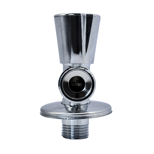 Вентиль угловой удлиненный, латунь 1/2х3/4, еврослот, хромированный, РТП