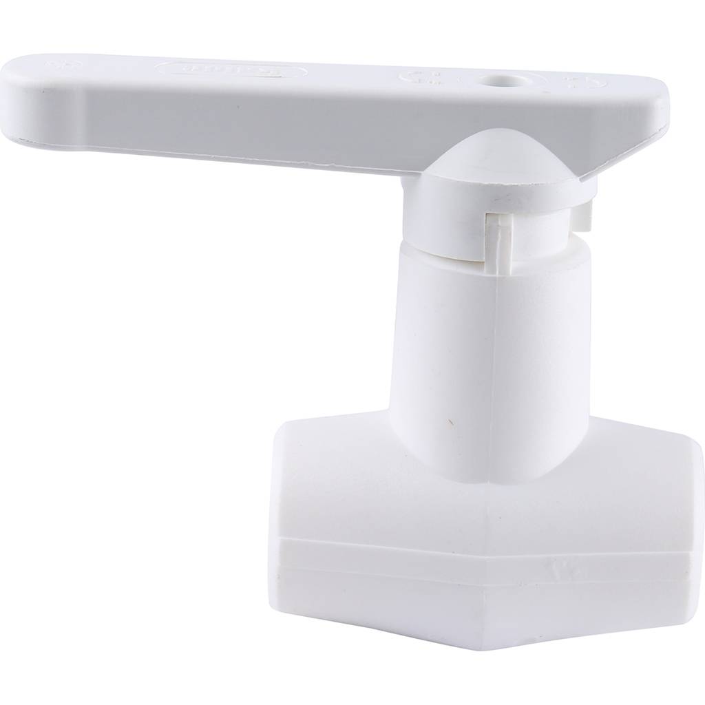 Кран шаровой Kalde d=20 для полипропиленовых труб под штукатурку (цвет белый)