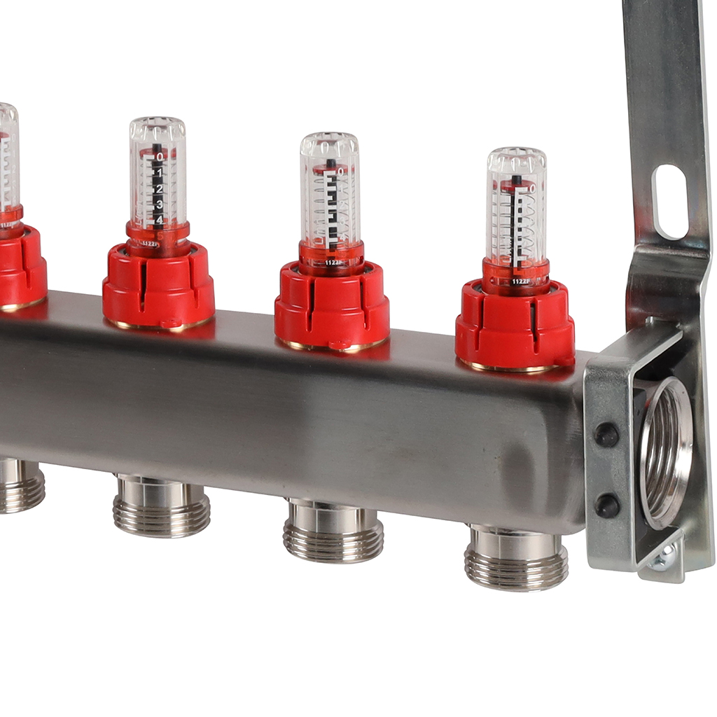 Коллектор из нержавеющей стали с расходомерами ROMMER 12 выходов, RMS-1200-000012