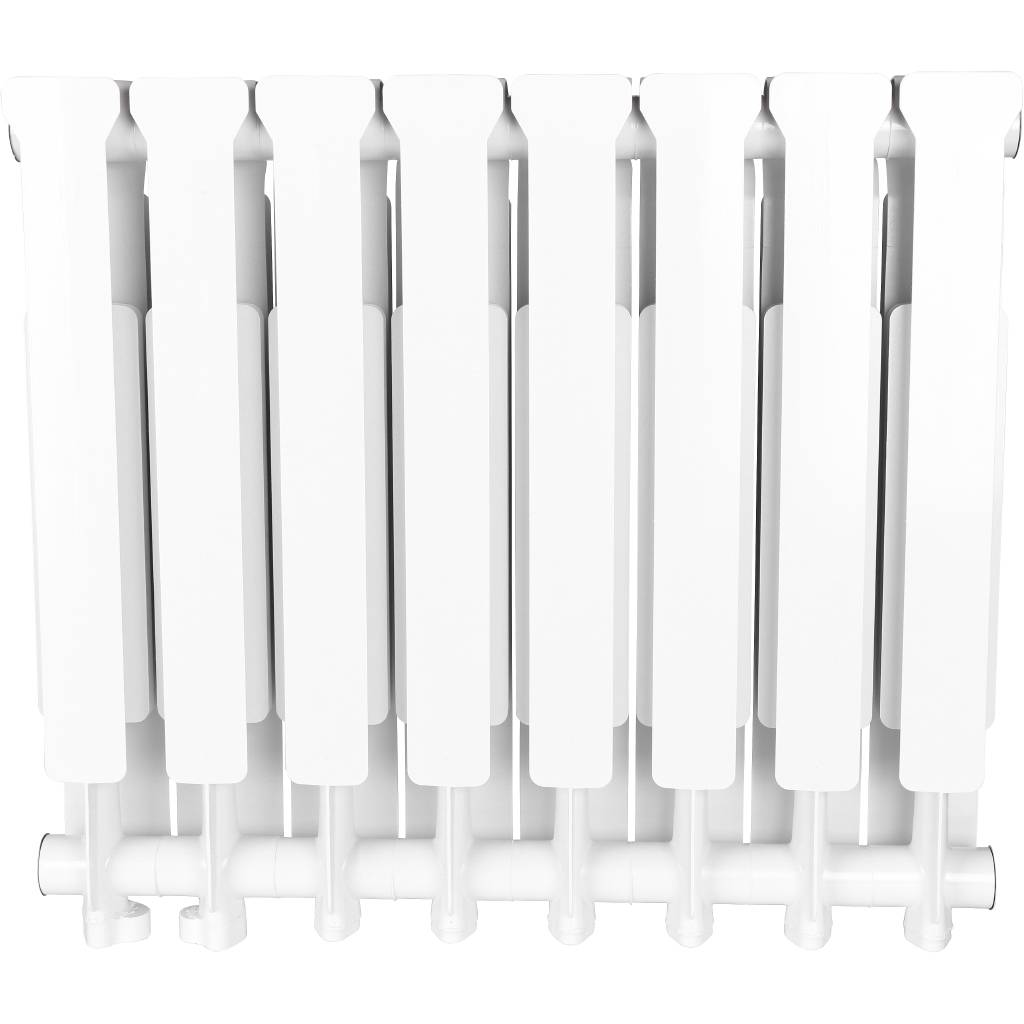 Радиатор алюминиевый STOUT Bravo 500 8 секции нижнее правое подключение (белый RAL 9010), SRA-0120-050008