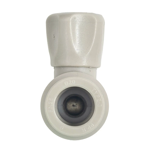 Кран шаровой для радиатора прямой PPR 20х1/2,  серый, РТП