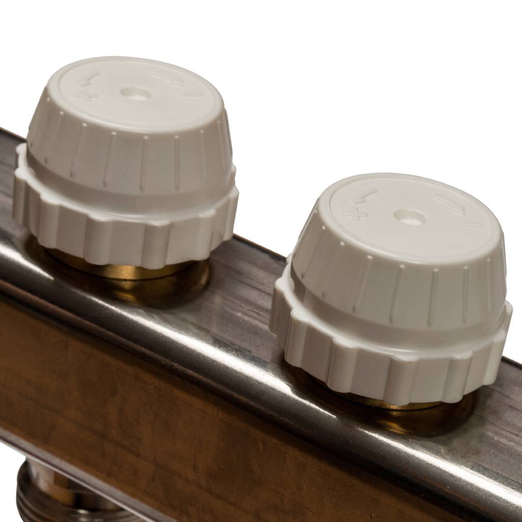 Коллектор из нержавеющей стали с расходомерами, с клапаном вып. воздуха и сливом STOUT 8 выходов, SMS-0927-000008