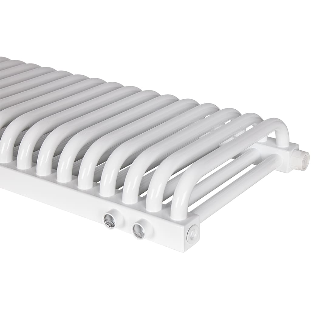 2-х трубчатый радиатор стальной ROMMER RST 2030/18 секций нижнее правое подключение RAL9016, RST-203018-020