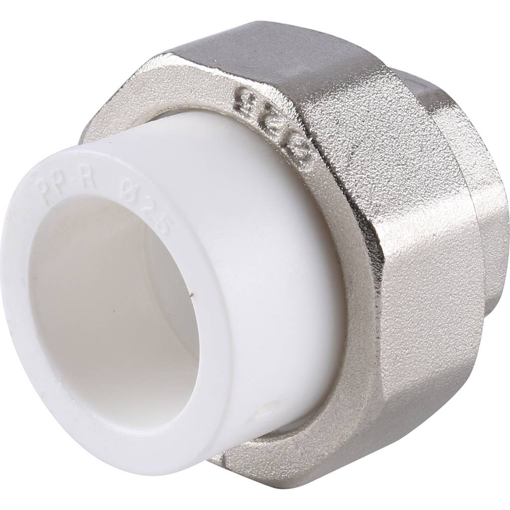 Муфта разъемная Kalde с внутренней резьбой 25x3/4 для полипропиленовых труб под сварку (цвет белый), 3252-tuf-250c00