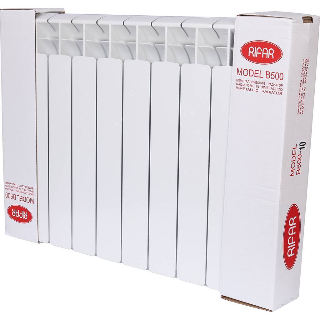 Радиатор биметаллический RIFAR BASE VENTIL 500 BVR 10 секций нижнее правое подключение (белый RAL 9016)