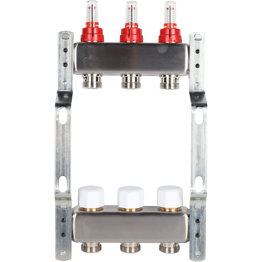 Коллектор из нержавеющей стали с расходомерами ROMMER 3  выхода