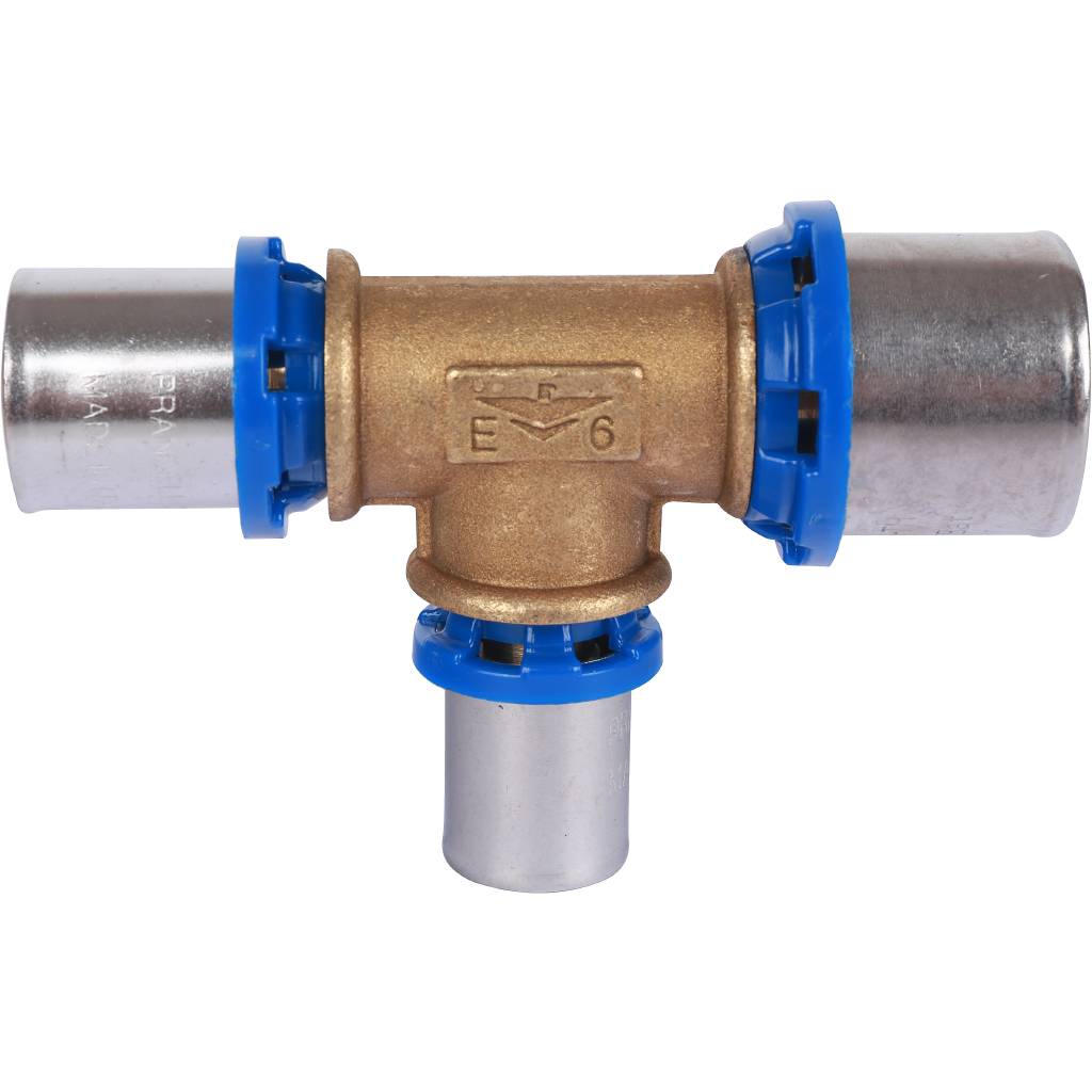 Пресс-тройник Prandelli Multyrama с редукцией 26х3-16х2-20х2 для металлопластиковых труб прессовой, 509.35.61.4