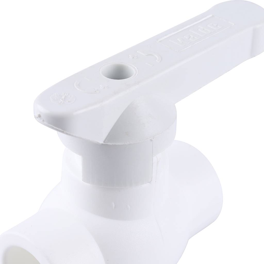 Кран шаровой Kalde d=20 для полипропиленовых труб под сварку (цвет белый)