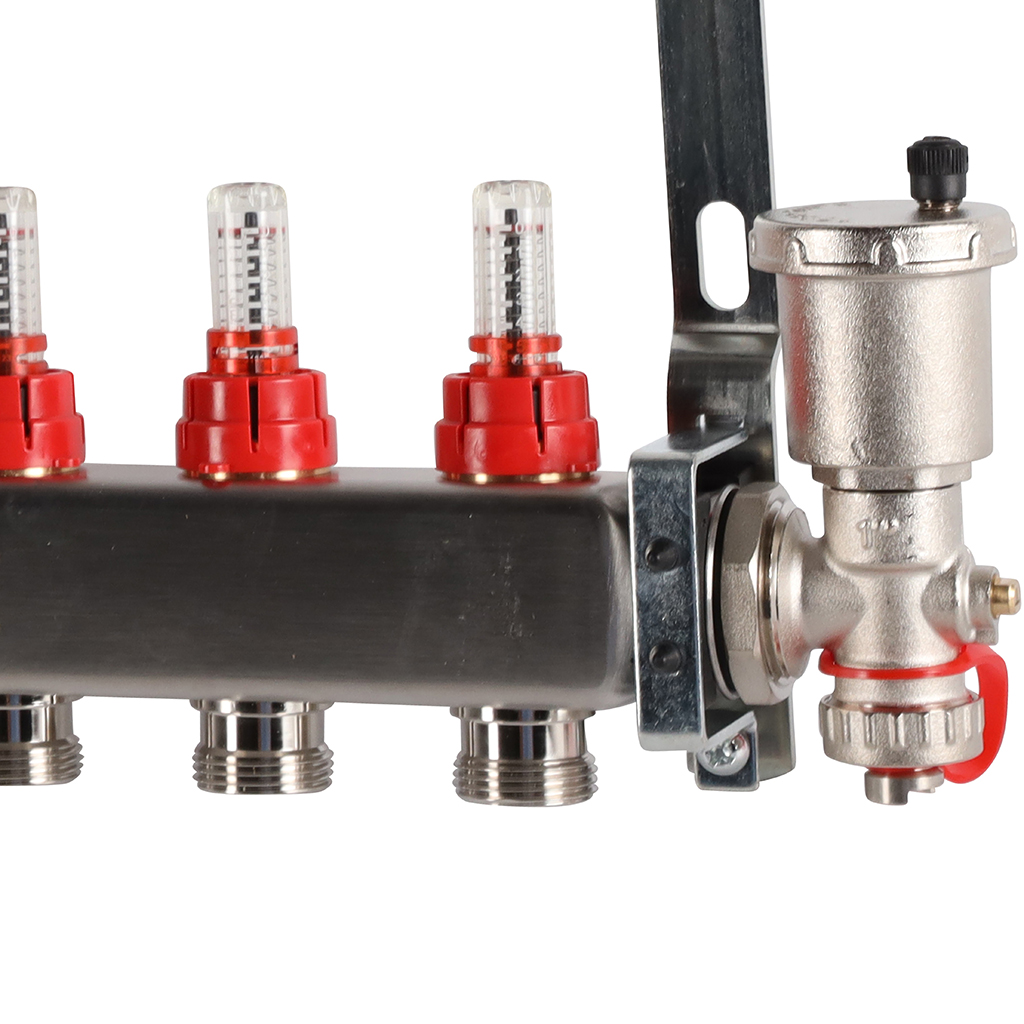 Коллектор из нержавеющей стали в сборе с расходомерами ROMMER 6 выходов, RMS-1210-000006