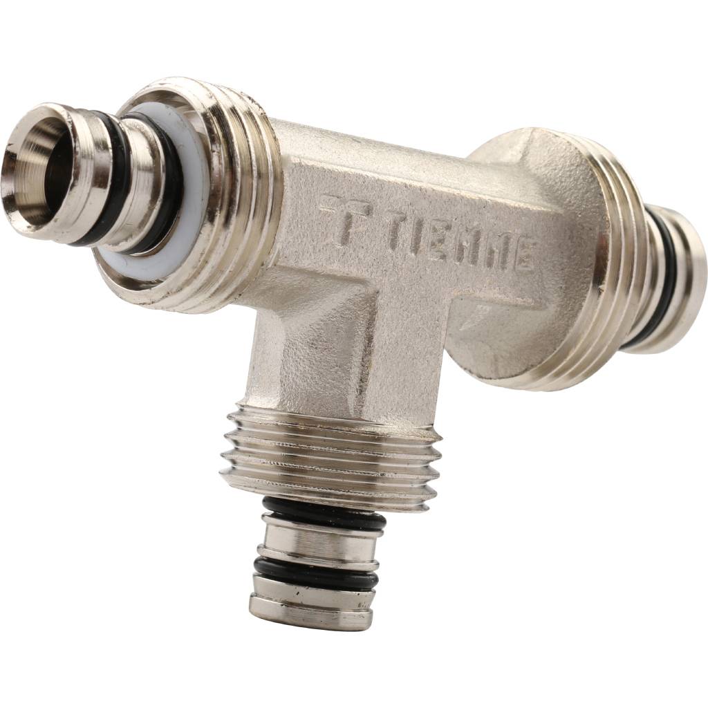 Тройник переходной TIEMME (20.2х16.2х16.2) для металлопластиковых труб винтовой, 1600044