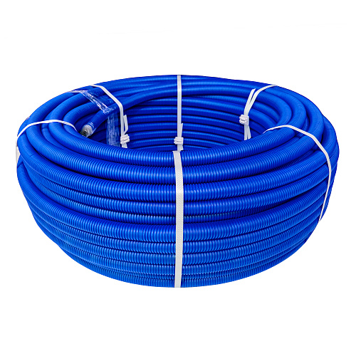 Труба EVOH PE-Xa в гофроизоляции 16х2,2х23, 100м синяя, RTP