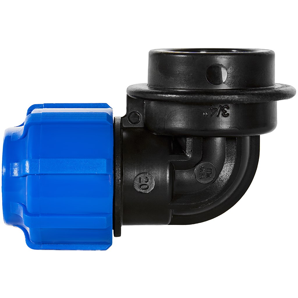 Отвод ПНД Политэк с внутренней резьбой 20х3/4 ТПК-АКВА, 50022034