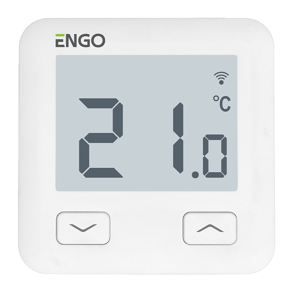 Терморегулятор ENGO Controls E10-W WI-FI, с подключением датчика пола, встраиваемый, белый