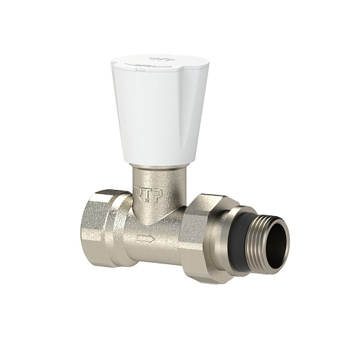 Вентиль для радиатора прямой с прокладкой, латунь  1/2, никель, РТП