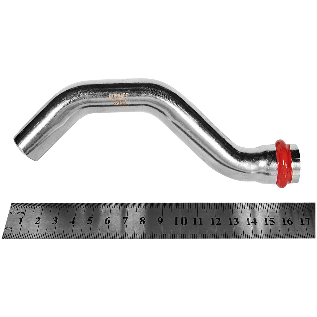 Обвод ROMMER однораструбный-НПр, 22, из нержавеющей стали прессовой, RSS-1007-000022