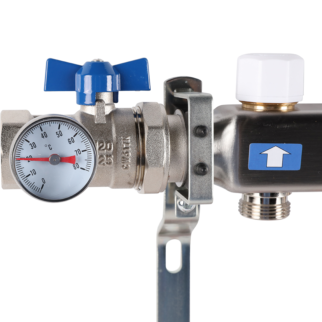 Коллектор из нержавеющей стали в сборе с расходомерами ROMMER 12 выходов, RMS-1210-000012