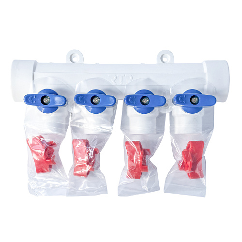 Коллектор с шаровым краном универсальный PPR 32х20/4, RTP