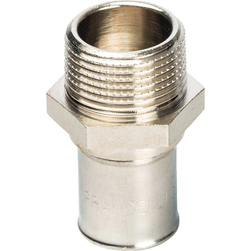 Муфта с нар.рез. Prandelli Multyrama (20х2,0)х3/4 для металлопластиковых труб прессовой, 109.01.62.0