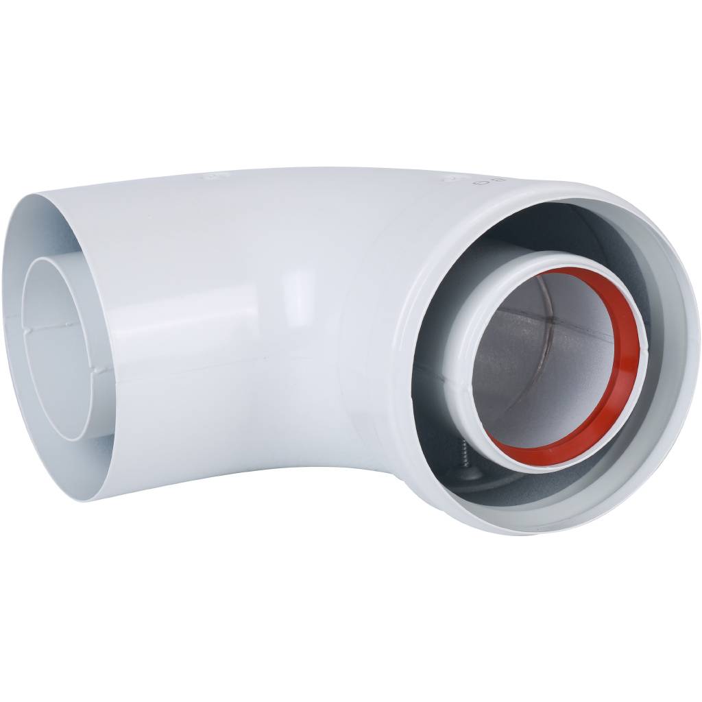 Отвод Baxi KHG (New) DN 60/100 коаксиальный 90 (трубопровод), без муфты, KHG71410151-