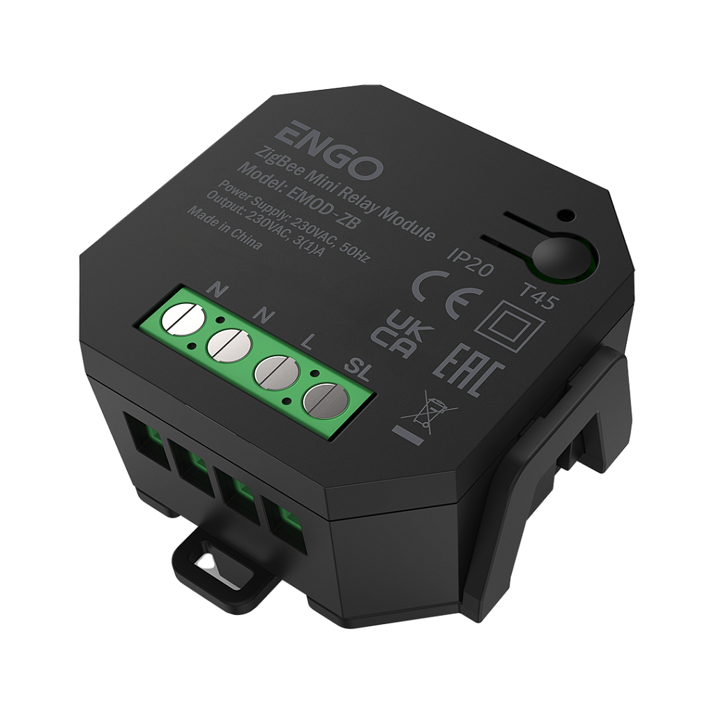Беспроводное мини реле ENGO Controls EMOD-ZB со встроенным репитером, 230В, ZigBee