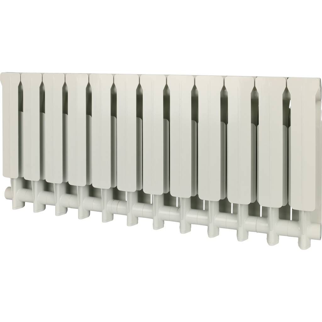 Радиатор алюминиевый Global ISEO 350 12 секций боковое подключение (белый RAL 9010), IS035012