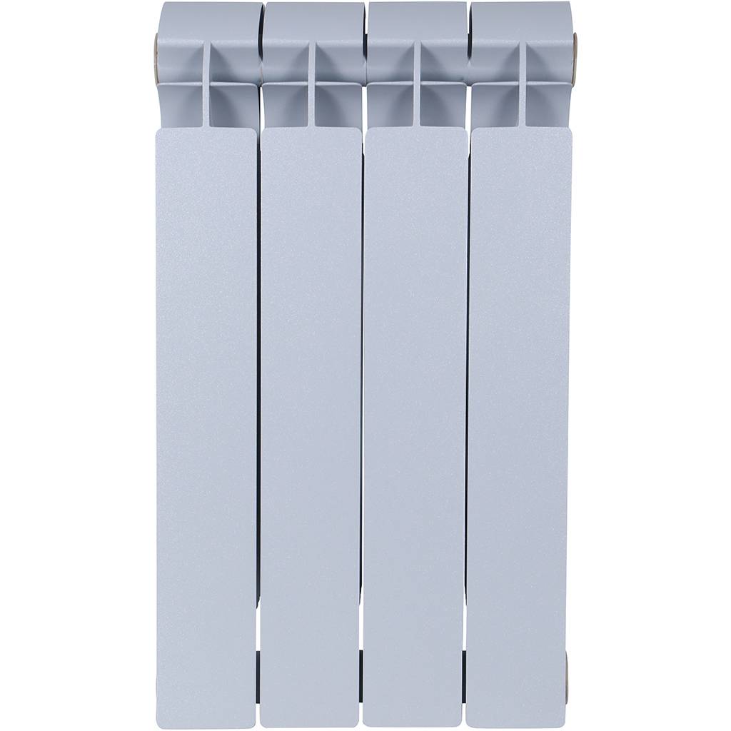 Радиатор биметаллический Global STYLE PLUS 500 4 секции боковое подключение (цвет cod.08 grigio argento opaco metallizzato 2676 (серый)), 155268