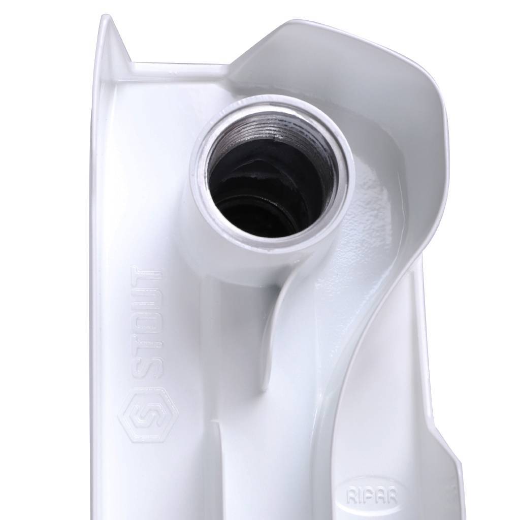 Распродажа: Радиатор биметаллический STOUT STYLE 350 12 секций боковое подключение (белый RAL 9010), SRB-0110-035012