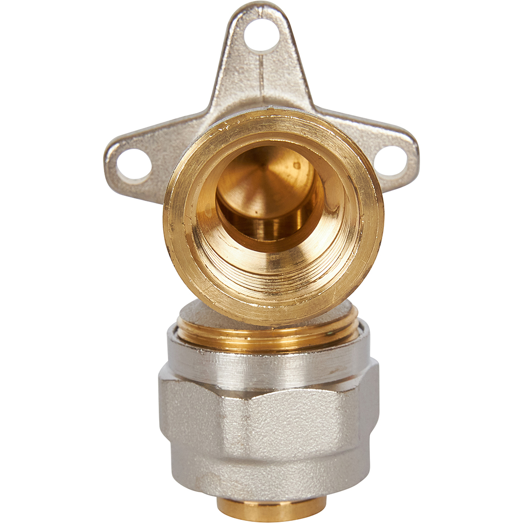 Угольник STOUT настенный с креплением 1/2 х20 для металлопластиковых труб винтовой, SFS-0008-001220